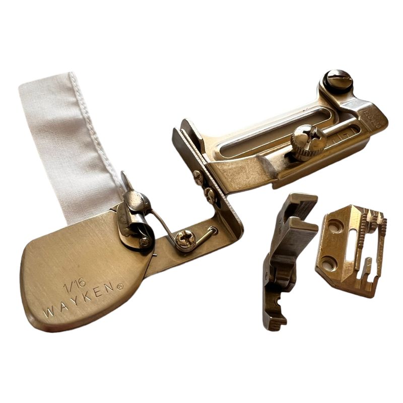 Окантователь для промышленных швейных машин в 2 сборки упругий А70/S70, ширина ленты, 1, 6мм 1/16