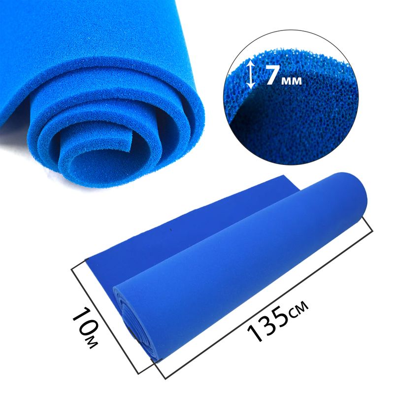 Пенка паралон для гладильной доски 130смх10м, толщина 7мм, цвет синий
