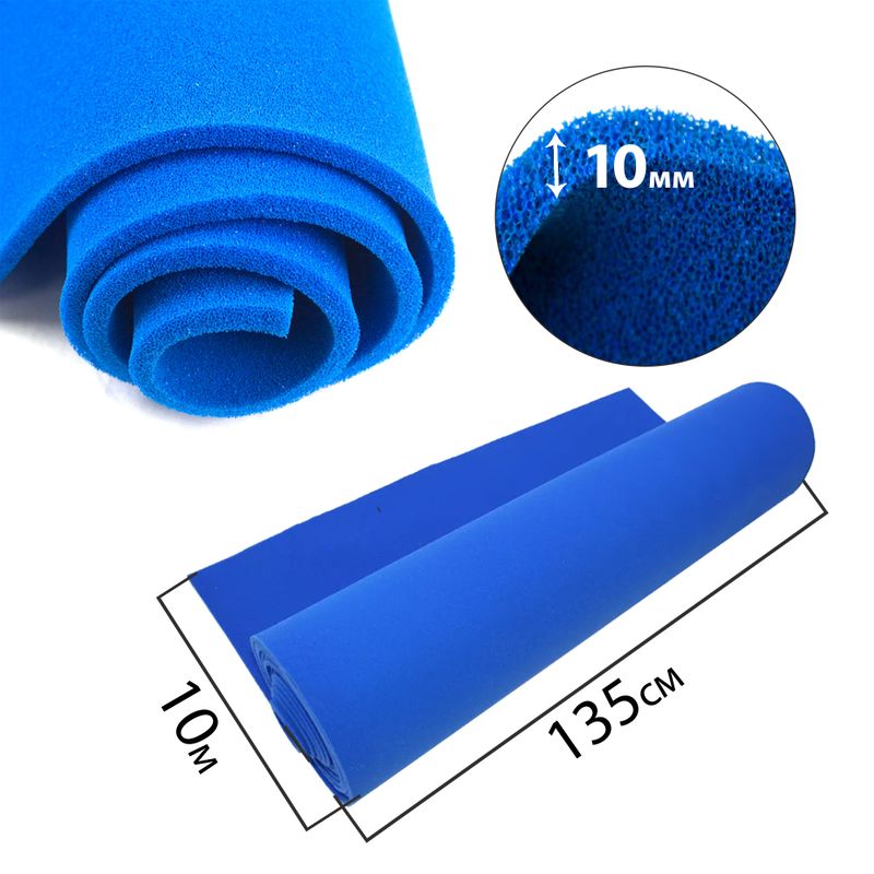 Пенка паралон для гладильной доски 130смх10м, толщина 10мм, цвет синий