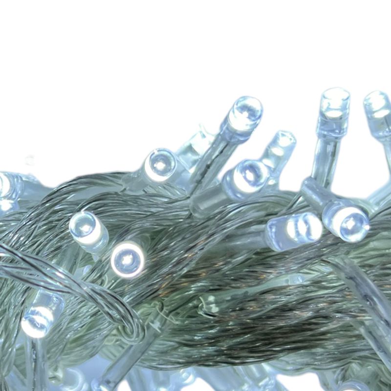 Гирлянда светодиодная DL String 200LED 20м, d-1, 3мм, линейная IP20, контроллер (8р), белый/прозрачная