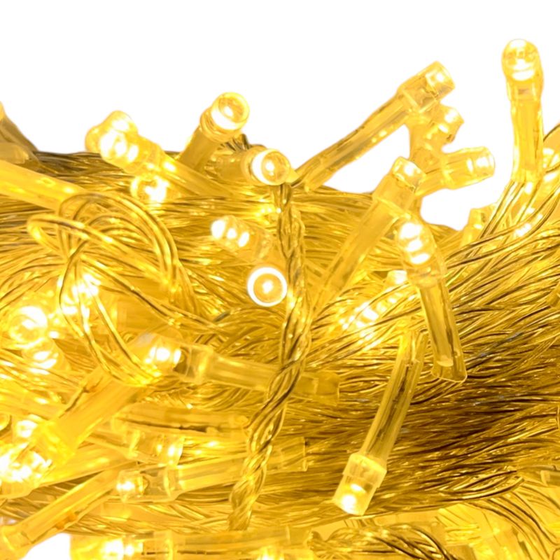 Гирлянда светодиодная DL String 200LED 20м, d-1, 3мм, линейная IP20, контроллер (8р), тепло-белый/прозрачная