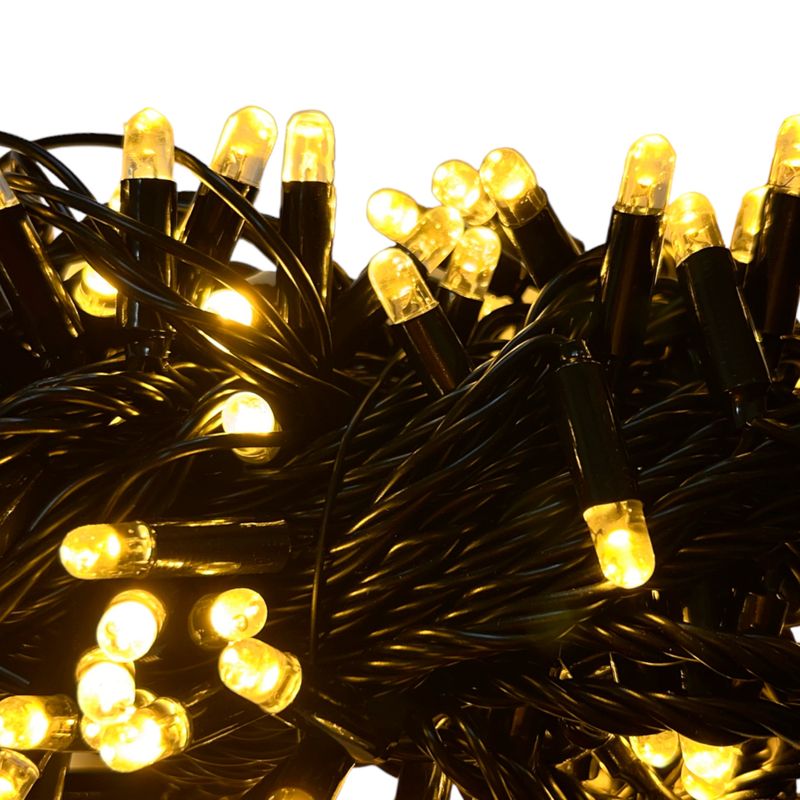 Гирлянда светодиодная DL String 100LED 10м, d-2, 35мм, линейная IP65, тепло-белый/черная