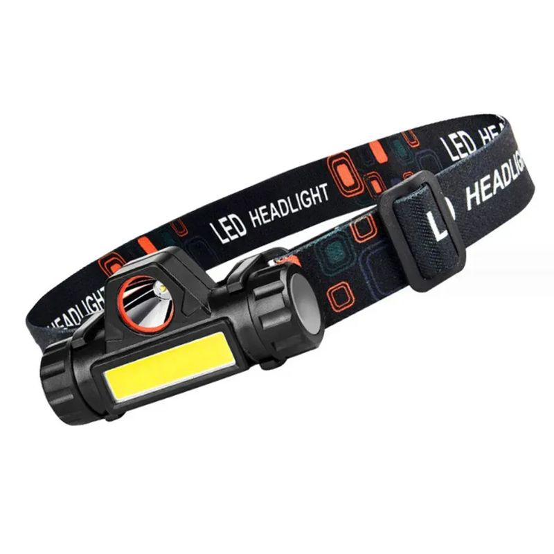 Фонарь налобный светодиодный аккумуляторный с регулятором яркости HLY-1081, черный