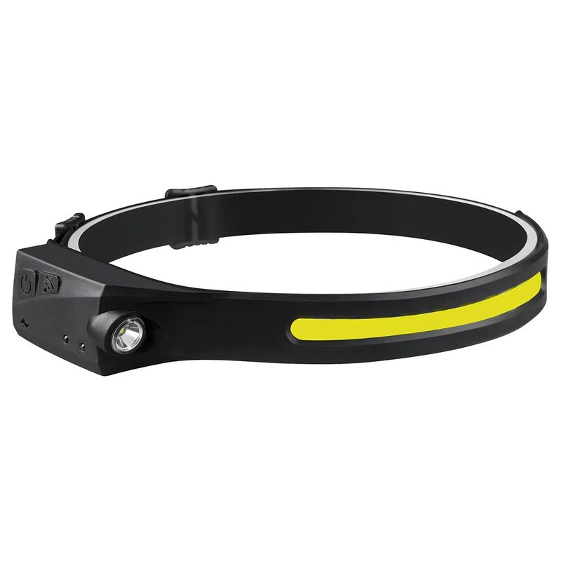 Фонарь налобный светодиодный аккумуляторный с регулятором яркости HLY-1080, черный