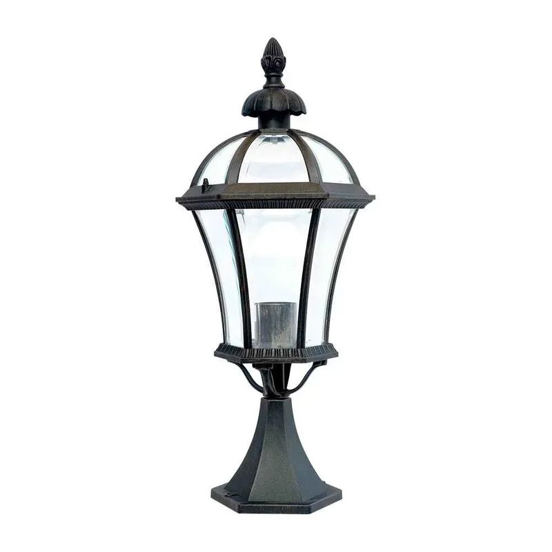 Светильник уличный столбик низкий Lusterlicht Real II QMT 1504L Е27, старая медь