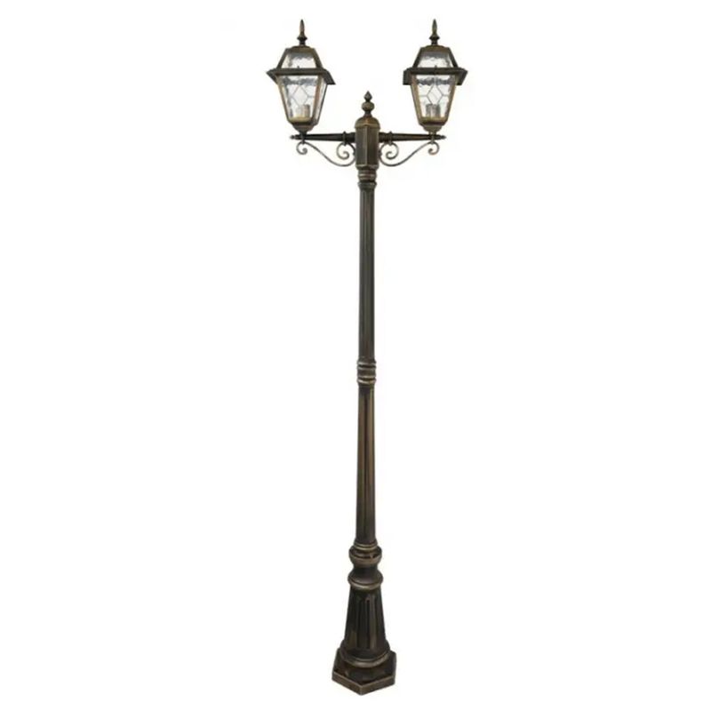 Светильник уличный столбик высокий Lusterlicht Faro I QMT21361-AE Е27, старое золото