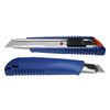 Нож канцелярский большой, лезвие 18 мм, металлические направляющие, пластиковый корпус, АВТОLOCK, угол лезвия 58 градусов, синий