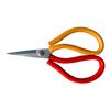 Ножницы для кожи, 180мм, руч. прогум. ABS (красные / желтые), високовуглицева сталь SK5, 58-60HRC, LDH