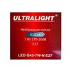 Лампа светодиодная LED G45 E27, 7W, нейтральный свет 4100K, с винтовым ES 27мм цоколем, шар
