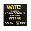 Лампа накаливания WT146 E27, 60W, теплый свет 2700К, с винтовым ES 27мм цоколем, прозрачная, свеча