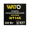 Лампа накаливания WT146 E27, 60W, теплый свет 2700К, с винтовым ES 27мм цоколем, матовая, свеча