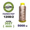 Нитки для машинной вышивки 100% полиэстер, 120D/2, 5000м, 3027 (8609), BN19