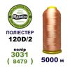 Нитки для машинной вышивки 100% полиэстер, 120D/2, 5000м, 3031 (8479), BN13