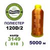 Нитки для машинной вышивки 100% полиэстер, 120D/2, 5000м, 3149 (818), BN14