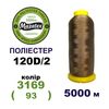 Нитки для машинной вышивки 100% полиэстер, 120D/2, 5000м, 3169 (93), BN32