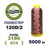 Нитки для машинной вышивки 100% полиэстер, 120D/2, 5000м, 3186 (674), BN19