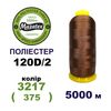 Нитки для машинной вышивки 100% полиэстер, 120D/2, 5000м, 3217 (375), BN23