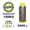 Нитки для машинной вышивки 100% полиэстер, 120D/2, 5000м, 3379 (8919), BN33