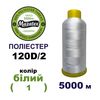 Нитки для машинной вышивки 100% полиэстер, 120D/2, 5000м, wt (1), BN1
