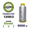 Нитки для машинной вышивки 100% полиэстер, 120D/2, 5000м, wt (2), BN1