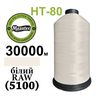 Нитки высокопрочные, полиэстер, N80, 0000(5100), 30000 м, белый raw, 1, 0 кг